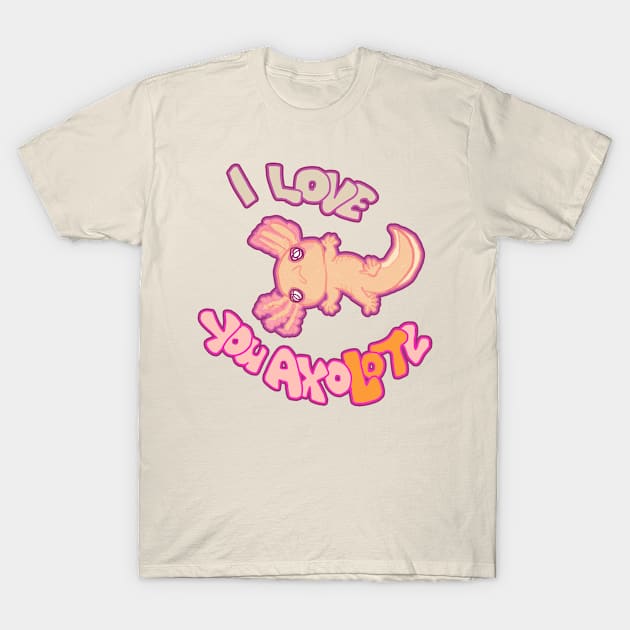 I LOVE YOU AXOLOTL gold mud puppy 2 T-Shirt by Angsty-angst